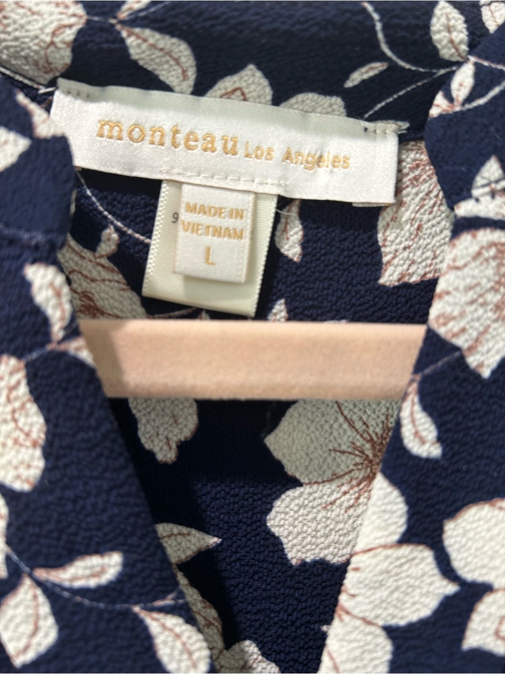 Monteau Navy Floral Tie-Waist Mini Dress - Picture 2 of 8